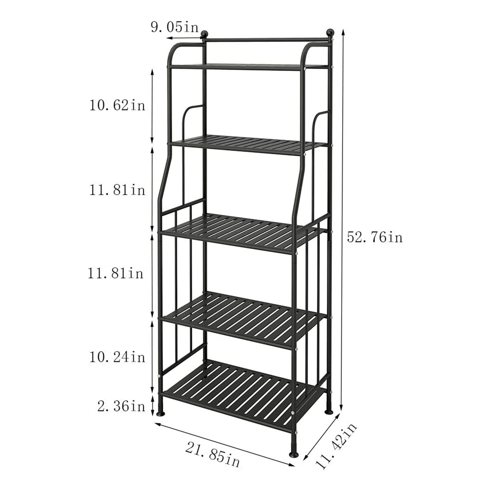GHQME 5 Tier Metal Space Saving Tower Rack Storage Shelf, Black (For Parts) - VMInnovations
