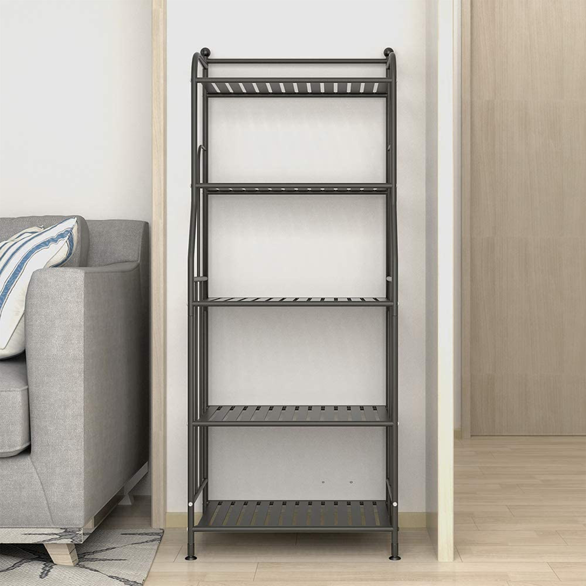 GHQME 5 Tier Metal Space Saving Tower Rack Storage Shelf, Black (For Parts) - VMInnovations