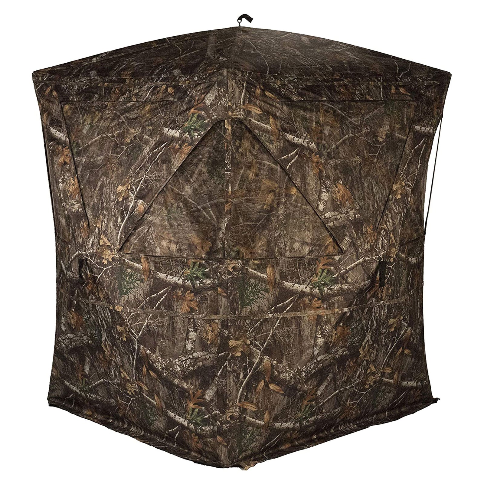Rhino Blinds R300-RTE 3 Person Hunting Ground Blind w/ 3 Windows, Realtree Edge - VMInnovations