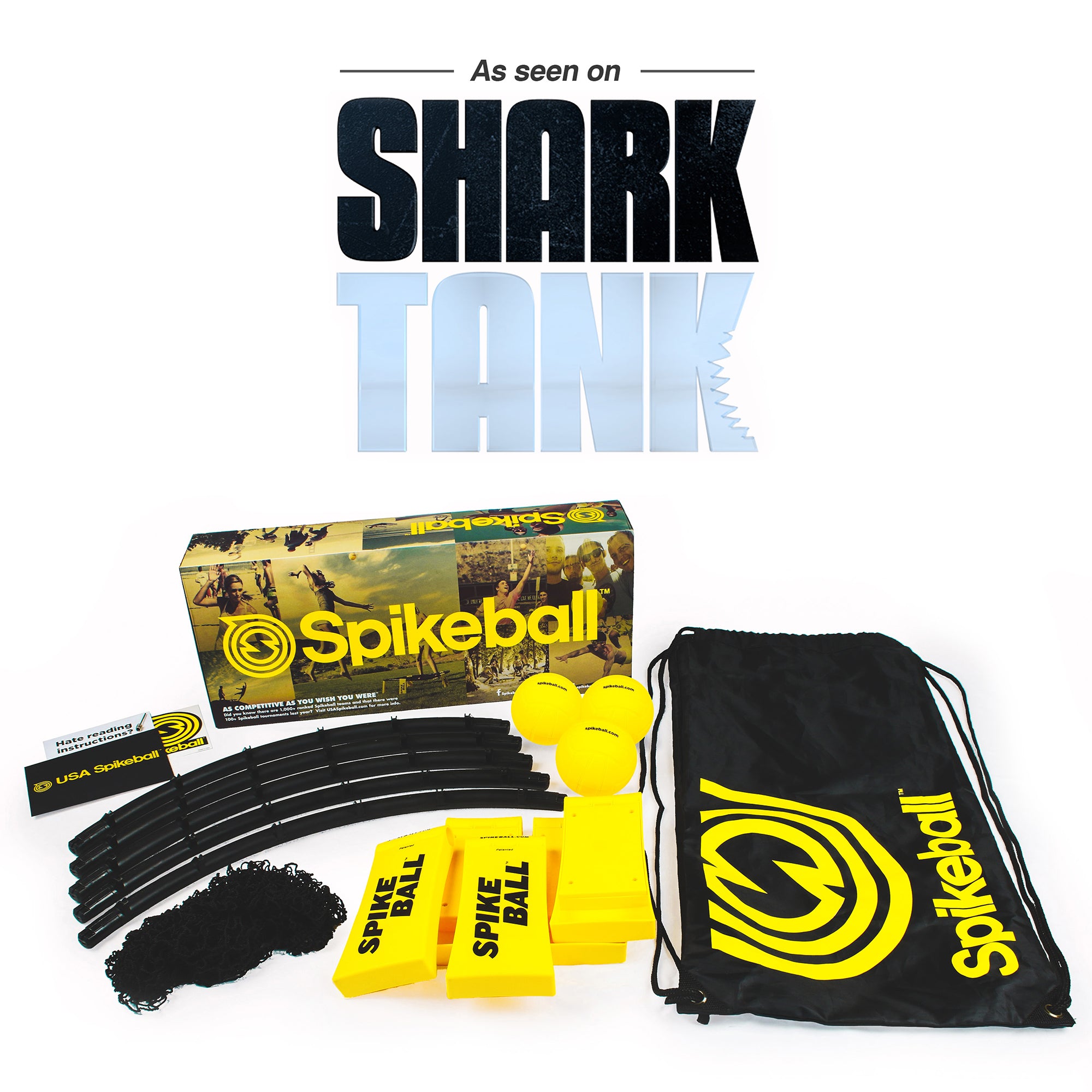 Spikeball 3 Ball Kit w/ Adjustable Net & SpikeBrite Night Play Light Attachment