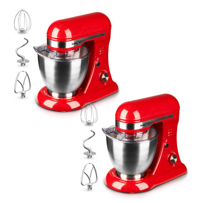 Geek Chef GSM45B Stainless Steel 4.8 Qt Bowl 12 Speed Stand Mixers, Red (2 Pack)