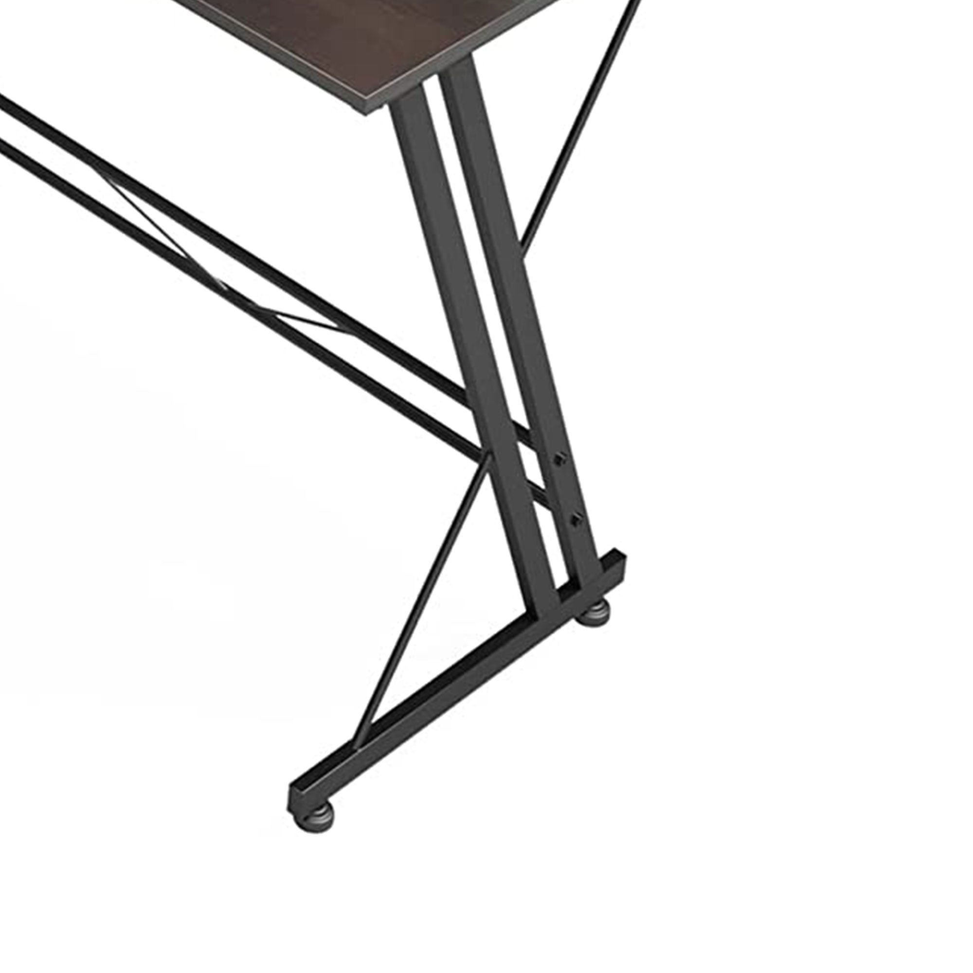 Somdot L Shaped Corner Gaming and Computer Desk with Monitor Stand, Black Walnut - VMInnovations