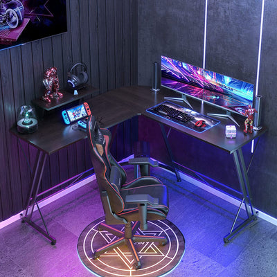 Somdot L Shaped Corner Gaming and Computer Desk with Monitor Stand (Open Box) - VMInnovations