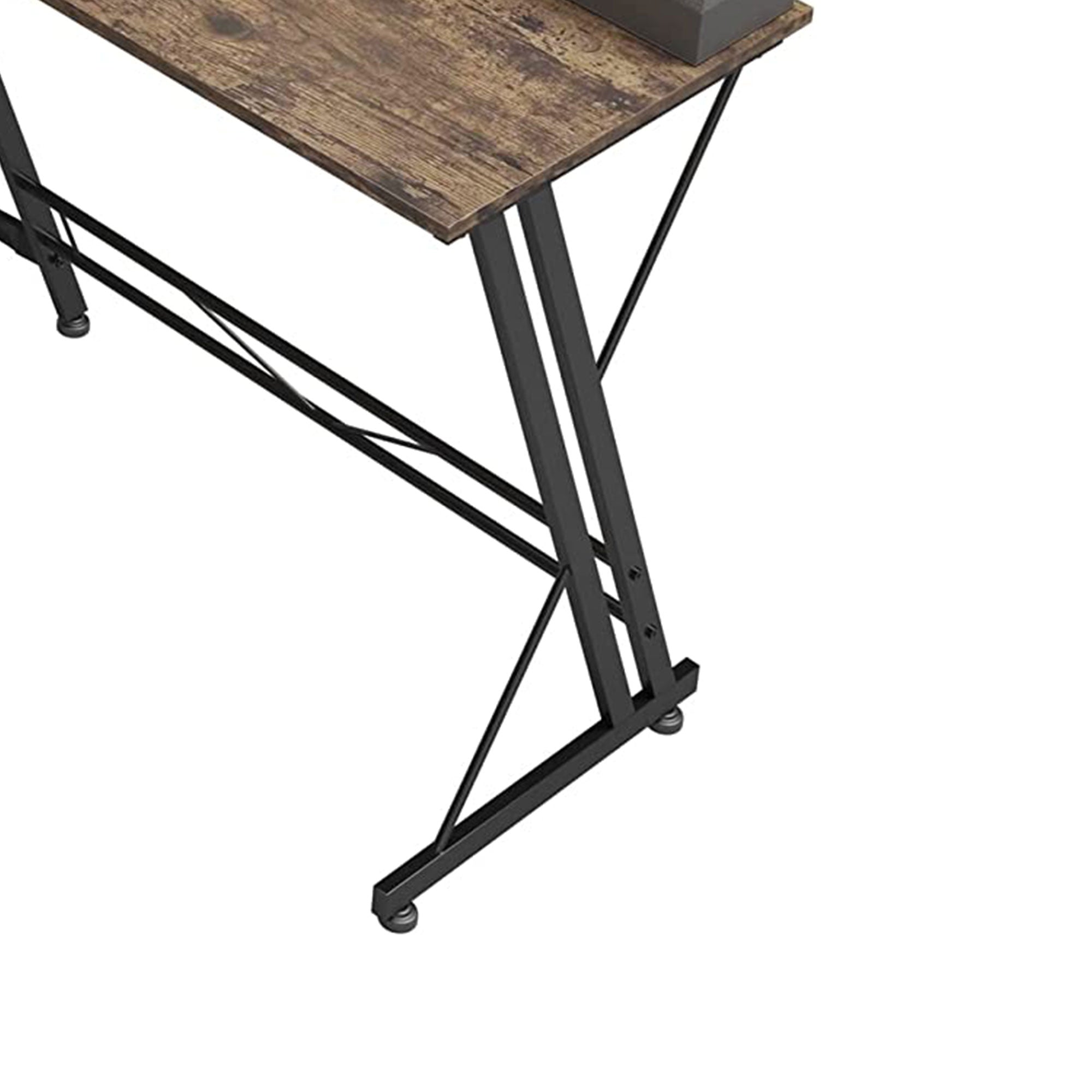Somdot L Shaped Corner Gaming and Computer Desk with Monitor Stand, Brown Wood