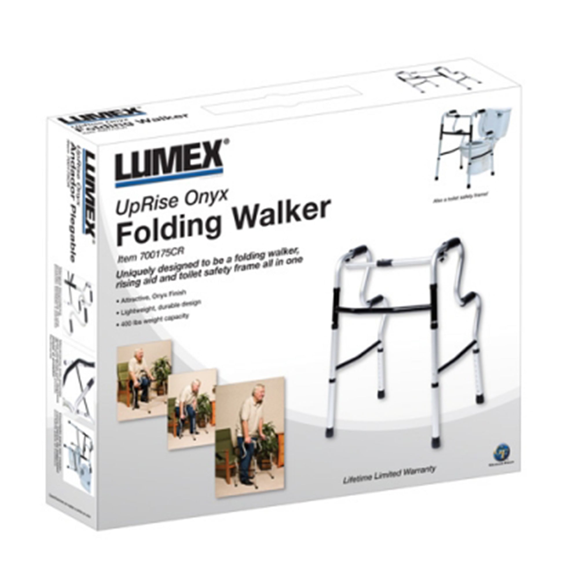 Graham Field 3 in 1 Folding Walker, Stand Aid, & Toilet Safety Rail (Open Box) - VMInnovations