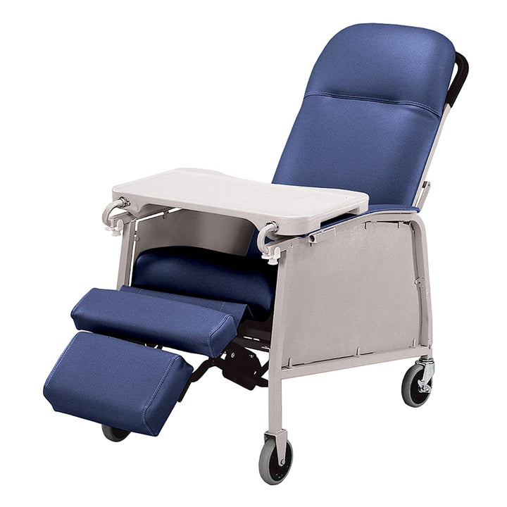 Graham Field Lumex 3 Position Medical Recliner w/ Wheels, Royal Blue (For Parts)