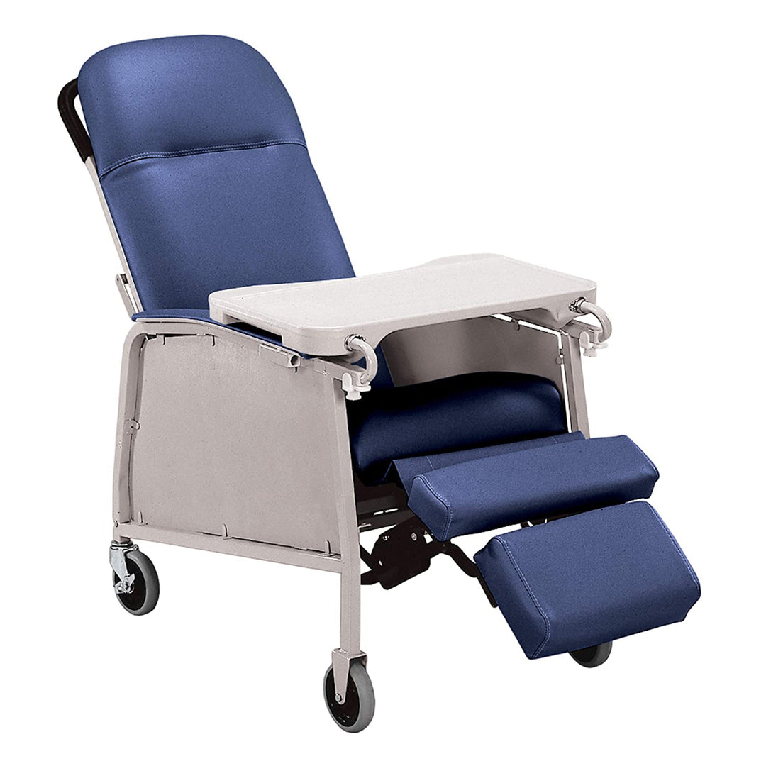 Graham Field Lumex 3 Position Medical Recliner w/ Wheels, Royal Blue (For Parts)