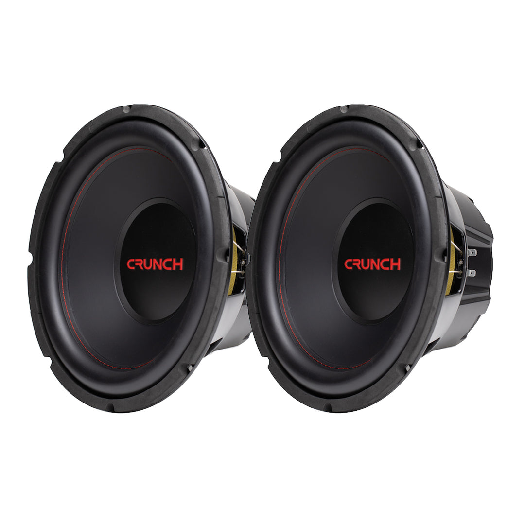 Crunch CRW12D4 12 Inch MAX 4 Ohm Dual Voice Coil Car Subwoofer Speakers (2 Pack)