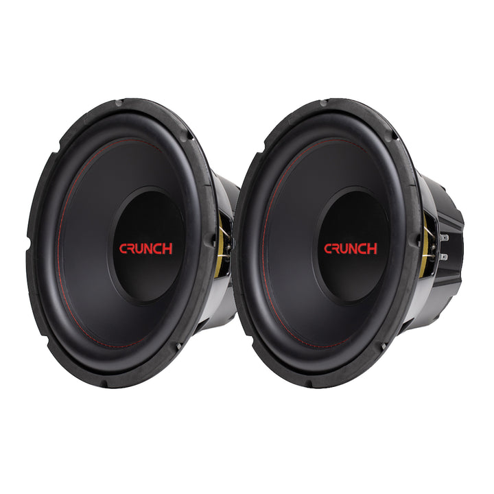 Crunch CRW12D4 12 Inch MAX 4 Ohm Dual Voice Coil Car Subwoofer Speakers (2 Pack)