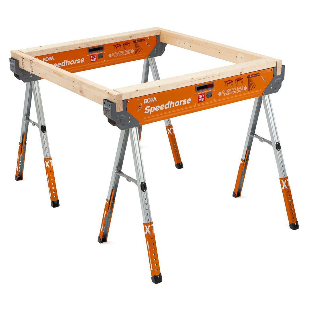Bora Tool Speedhorse XT Portable Sawhorse with Adjustable Legs 2 Pack (Open Box) - VMInnovations