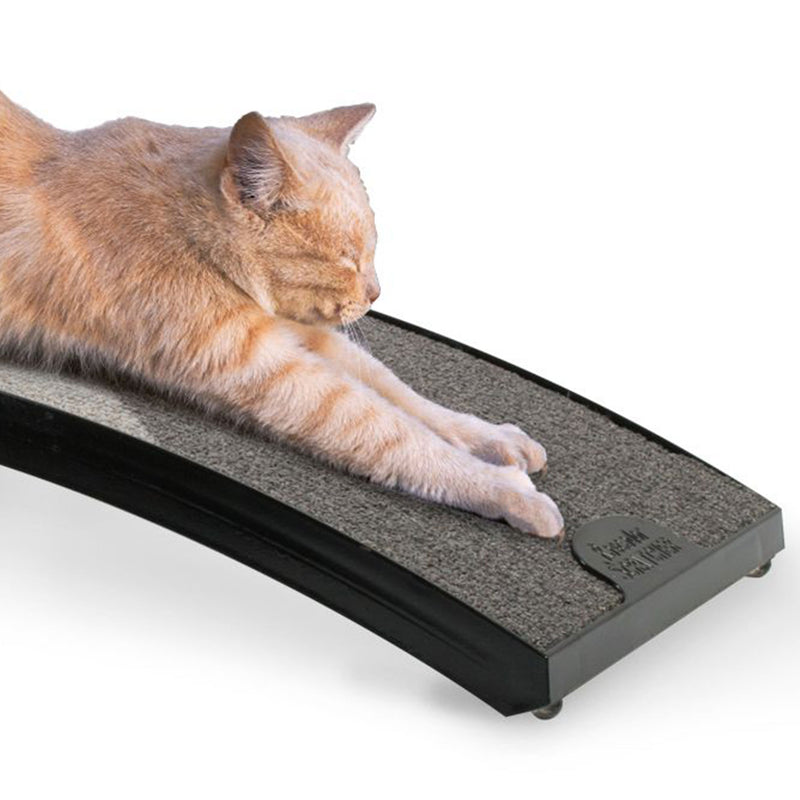 Omega Paw Rascador Curved Floor Scratching Board for Cats, 20 Inches Long, Grey