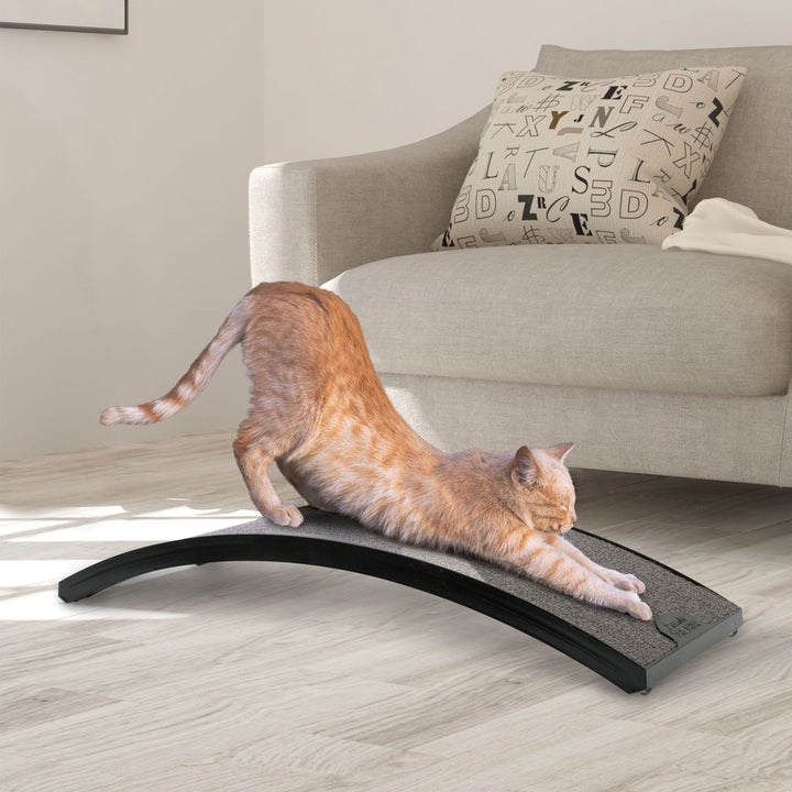 Omega Paw Rascador Curved Floor Scratching Board for Cats, 20 Inches Long, Grey - VMInnovations