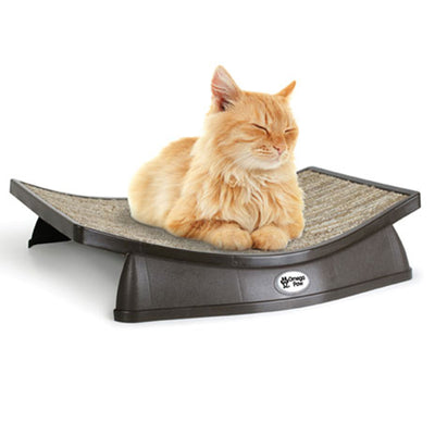 Omega Paw Siesta Stylish Curved Soft Elevated Cat Bed with Catnip Oil Treatment