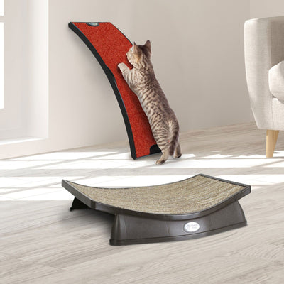 Omega Paw Siesta Stylish Curved Soft Elevated Cat Bed with Catnip Oil Treatment