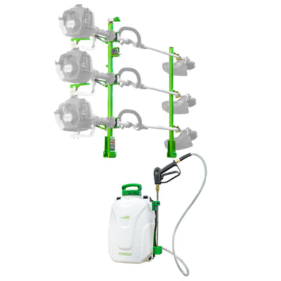Green Touch Industries 3 Position Trimmer Rack & Strom Electric Backpack Sprayer