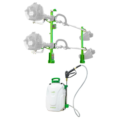Green Touch Industries 2 Position Trimmer Rack & Strom Electric Backpack Sprayer - VMInnovations