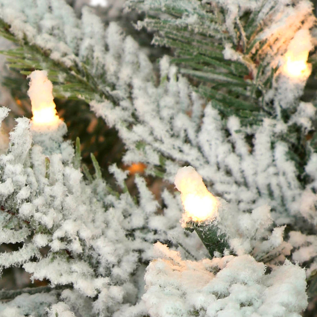 7.5 Foot Flocked Aspen Fir Prelit Christmas Tree w/ Stand (Open Box)