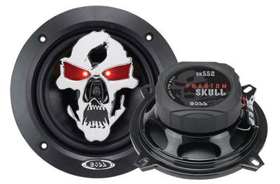 2) NEW BOSS SKULL SK552 5.25" 250W 2-Way Car Audio Coaxial Speakers Stereo Black