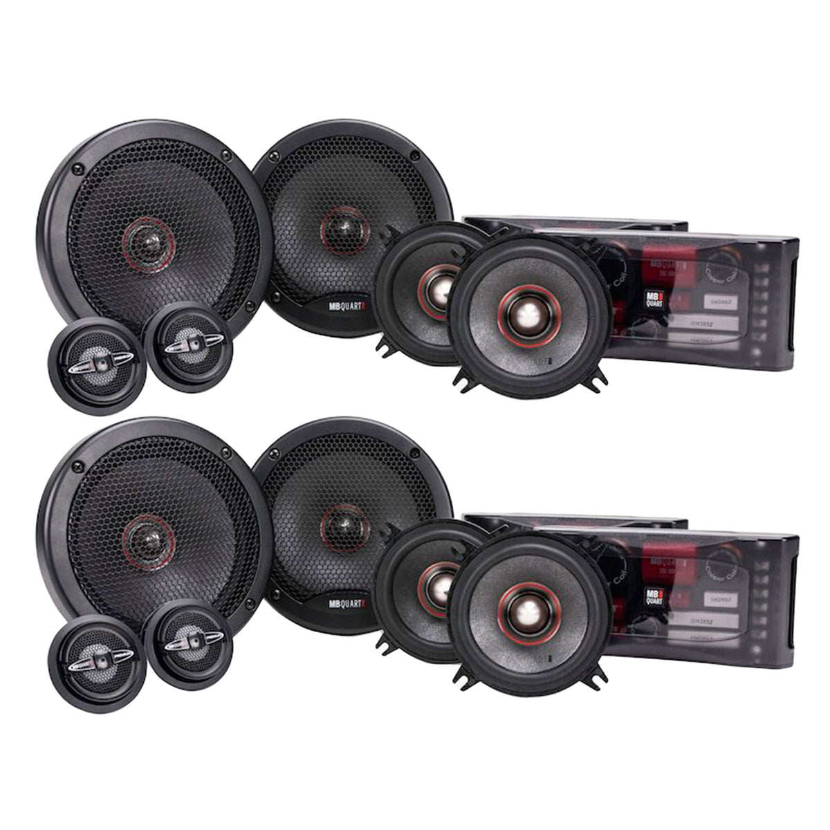 MB Quart PS1-316 Premium 400W 3 Way Component Mobile Speaker Systems (2 Pack)