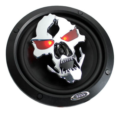 2) NEW BOSS SK652 6.5” 300W 2-Way Full Range Phantom Skull Car Audio Speakers