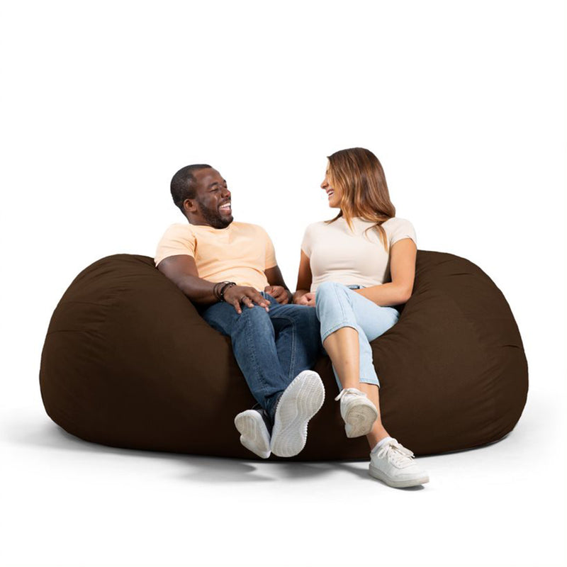 Big Joe Fuf Foam Beanbag Chair Media Lounger with Washable Cover, Cocoa Lenox