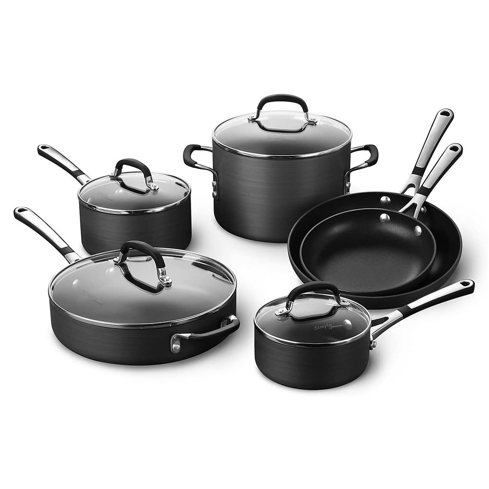 Calphalon 10Pc Nonstick Kitchen Cookware Set with Stay-Cool Handles (Used) - VMInnovations