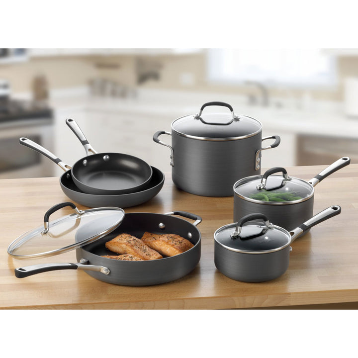 Calphalon 10Pc Nonstick Kitchen Cookware Set with Stay-Cool Handles (Used) - VMInnovations