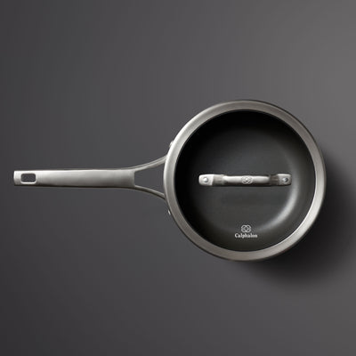 Calphalon Premier Hard Anodized Nonstick 2.5 Quart Saucepan with Lid, Black