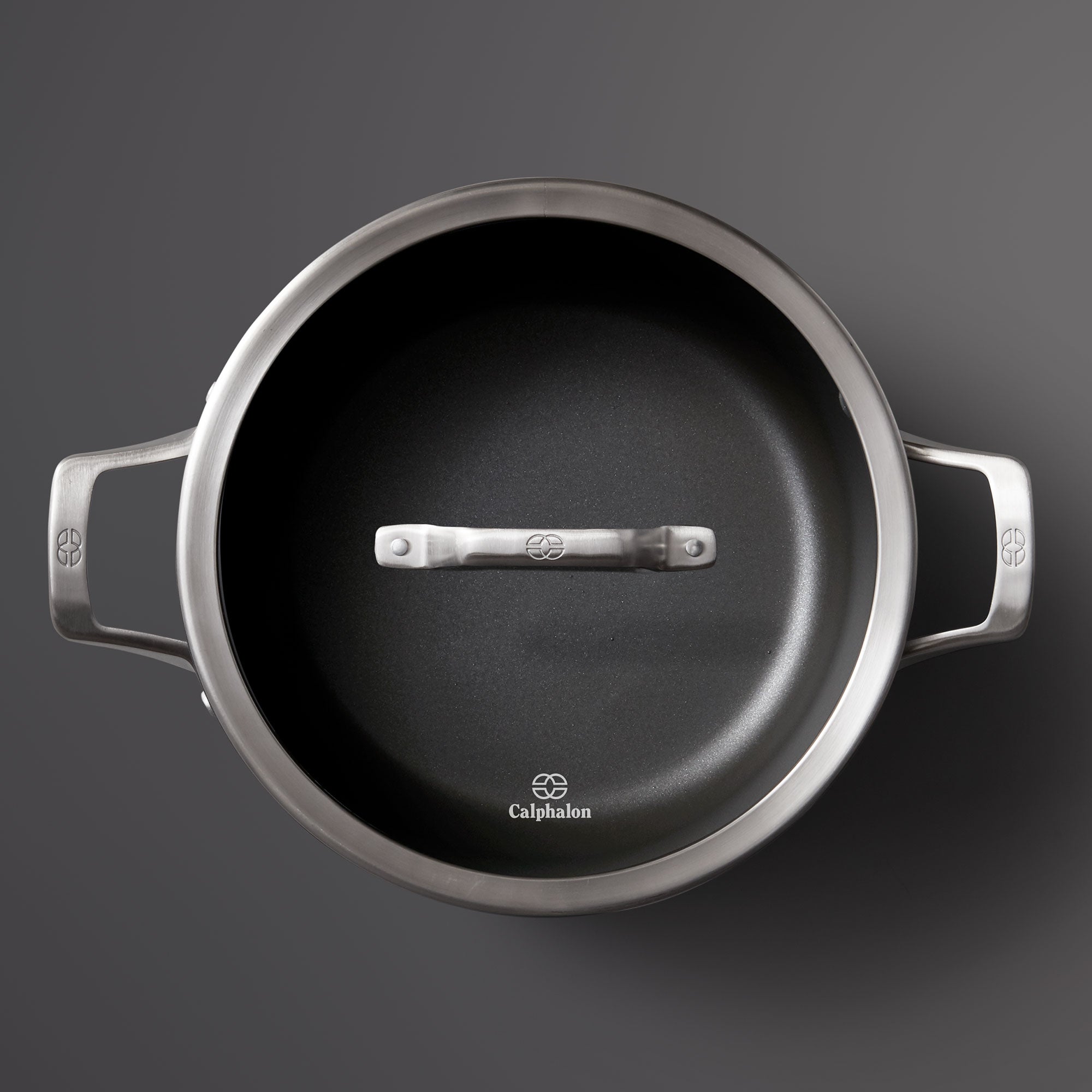 Calphalon Premier Hard Anodized Nonstick 6 Quart Stockpot with Glass Lid, Black