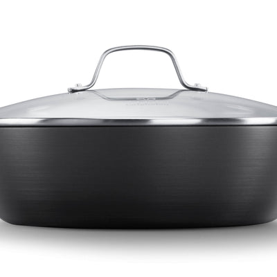 Calphalon Classic Nonstick Jumbo Fryer Omelet Pan w/ Cover, 12 inches, Grey