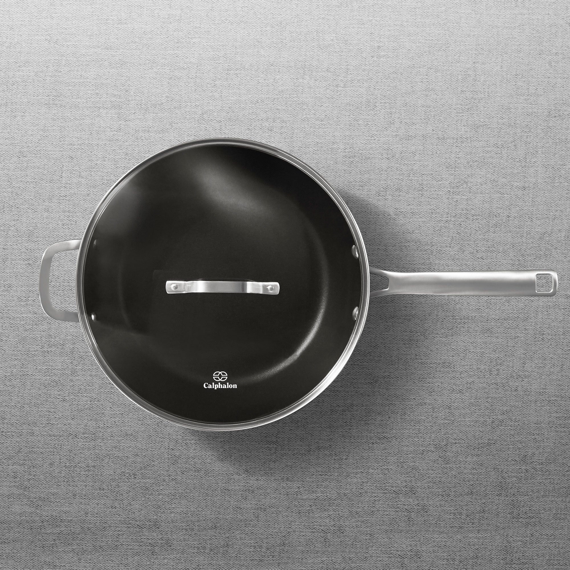 Calphalon Classic Nonstick Jumbo Fryer Omelet Pan w/ Cover, 12 inches, Grey