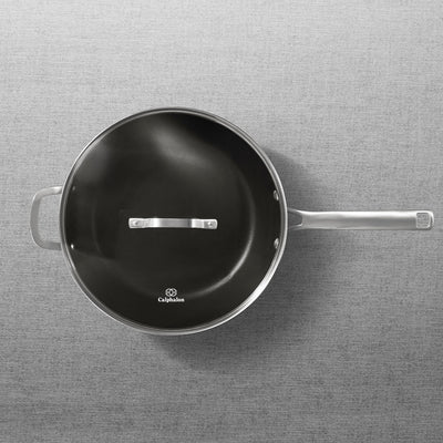 Calphalon Classic Nonstick Jumbo Fryer Omelet Pan w/ Cover, 12 inches, Grey