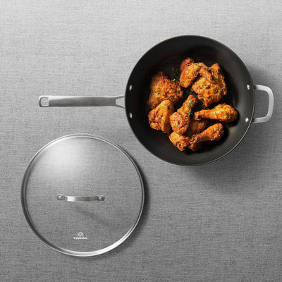 Calphalon Classic Nonstick Jumbo Fryer Omelet Pan w/ Cover, 12 inches, Grey