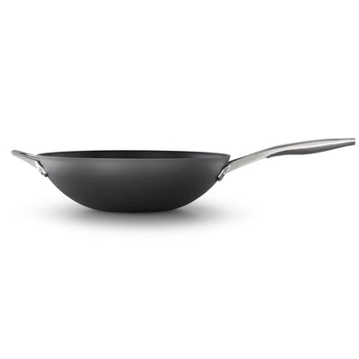 Calphalon Premier Hard Anodized Nonstick Cookware 13 Inch Flat Bottom Wok, Black