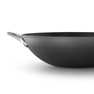 Calphalon Premier Hard Anodized Nonstick Cookware 13 Inch Flat Bottom Wok, Black