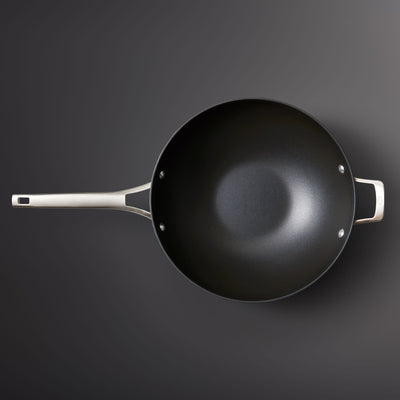 Calphalon Premier Hard Anodized Nonstick Cookware 13 Inch Flat Bottom Wok, Black
