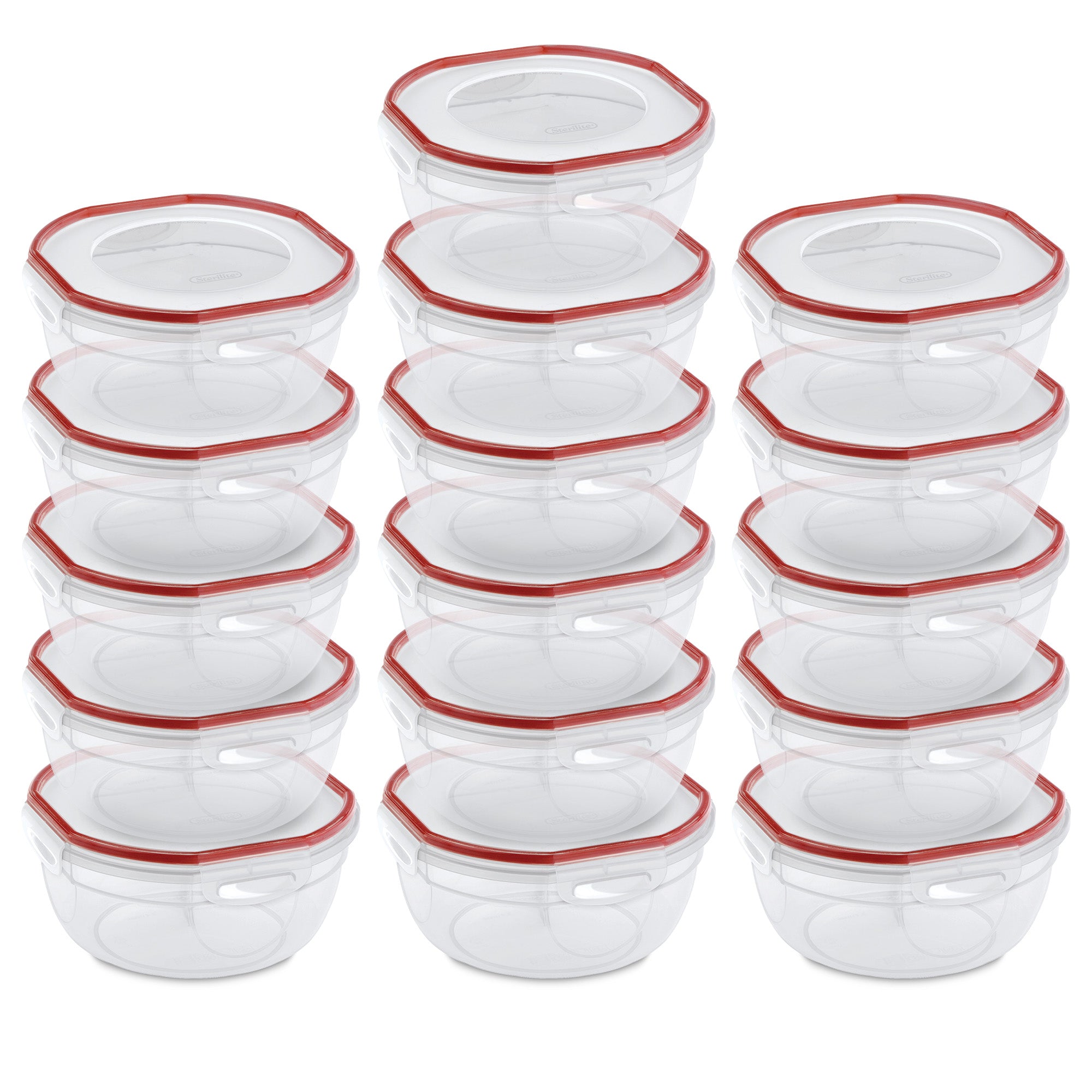 Sterilite Ultra Seal 2.5 Quart Plastic Food Storage Containers w/ Lid (16 Pack)