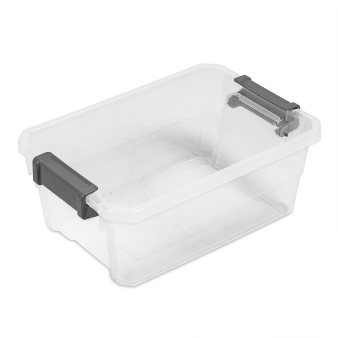 Sterilite 16 Qt Clear Plastic Stacking Storage Container Box w/ Gray Lid, 2 Pack - VMInnovations
