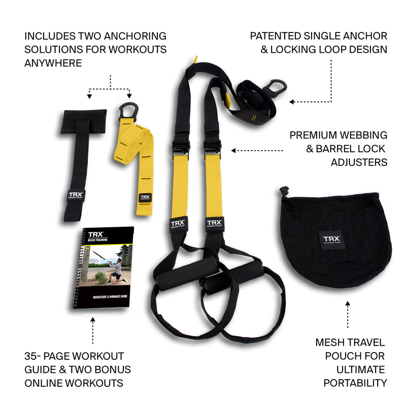 TRX All in 1 Suspension Trainer Resistance Straps Workout System w/ Club Access