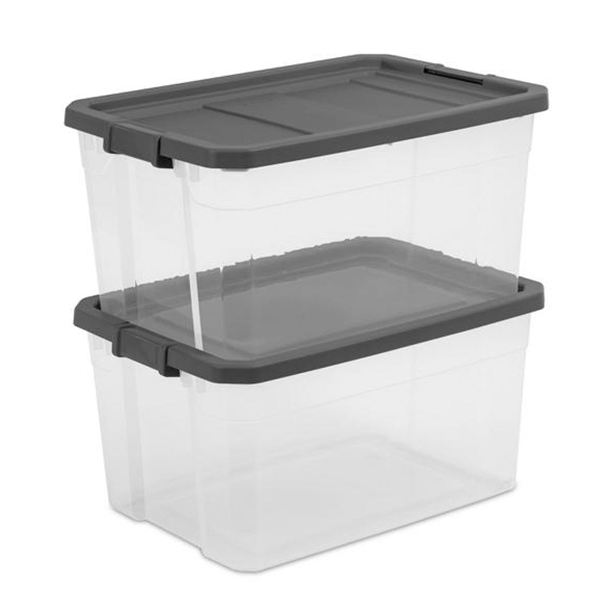 Sterilite 76 Qt Plastic Home Storage Bin Organizing Tote with Latching Lid, Grey