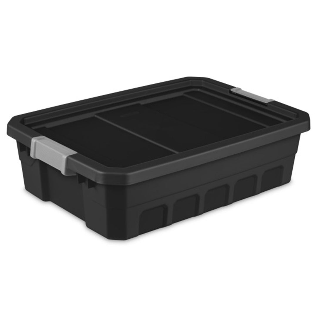 Sterilite 10 Gallon Industrial Stacker Storage Totes w/ Gray Clip Lids (24 Pack) - VMInnovations