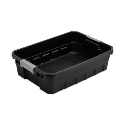 Sterilite 10 Gallon Industrial Stacker Storage Totes w/ Gray Clip Lids (18 Pack)