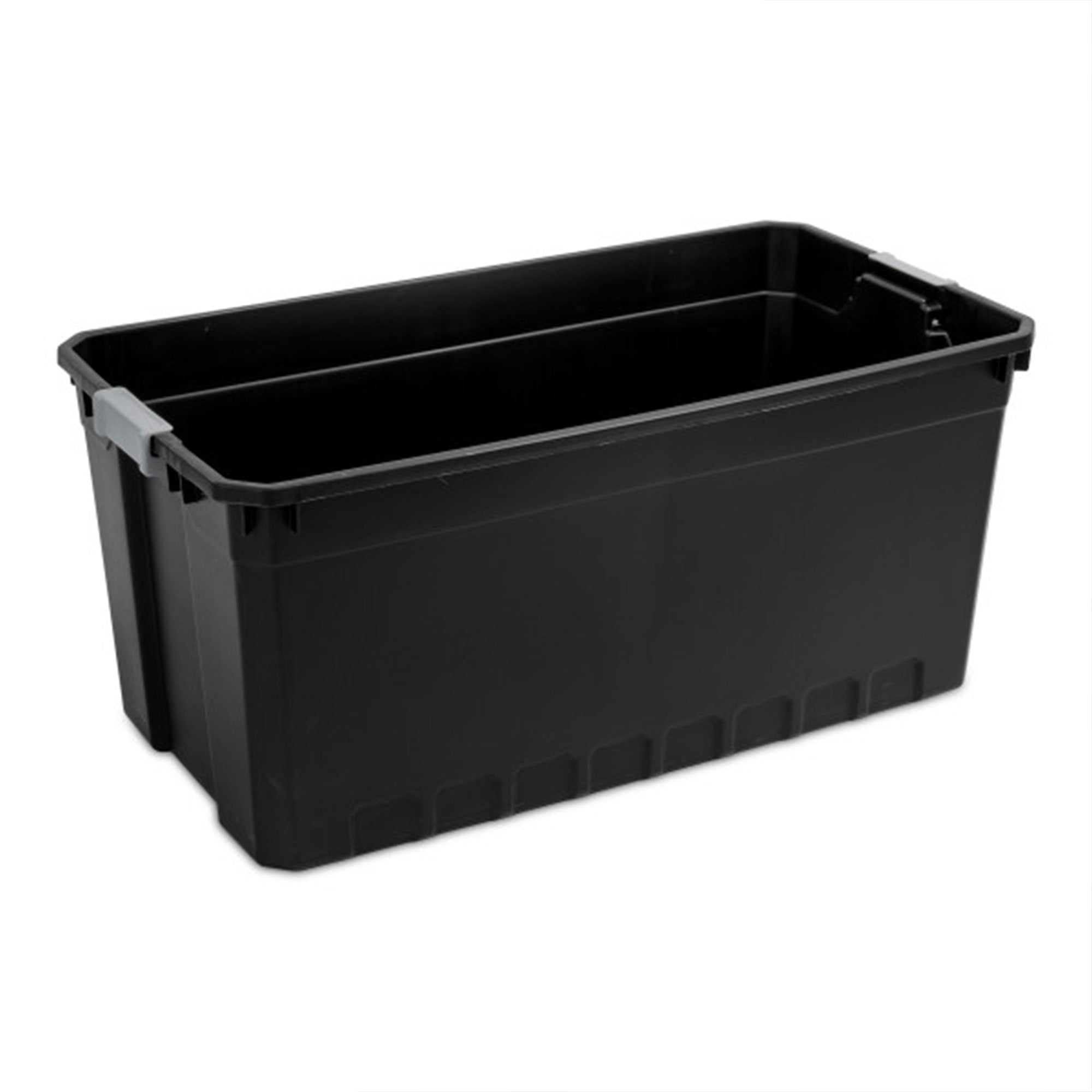 Sterilite 50 Gal Rugged Industrial Stackable Storage Tote w/ Lid, Black, 3 Pack - VMInnovations