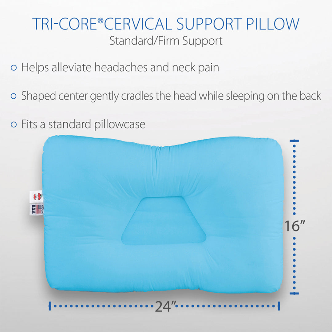 Core Products Tri-Core Firm Cervical Neck Support Ortho Contour Pillow, Full - VMInnovations