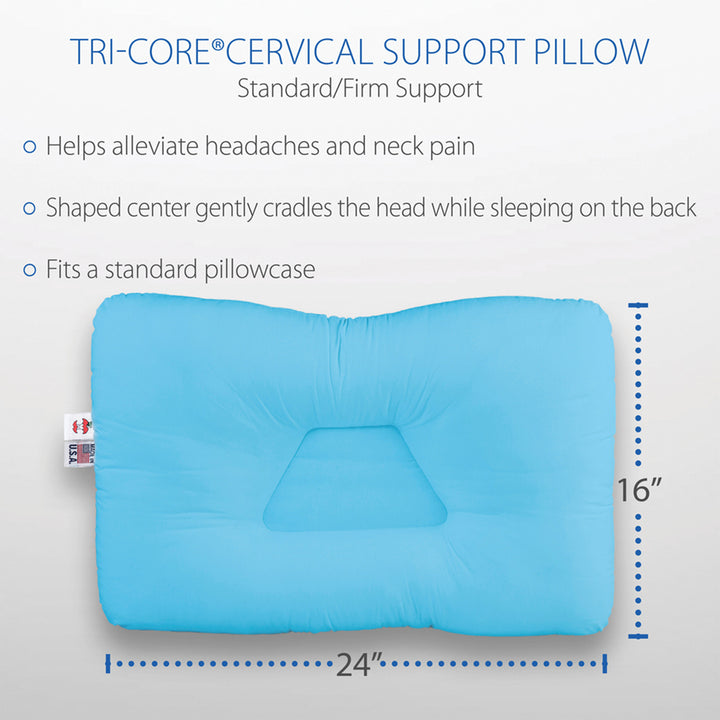Core Products Tri-Core Firm Cervical Neck Support Ortho Contour Pillow, Full - VMInnovations