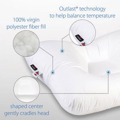 Core Products Tri-Core Comfort Zone Gentle Cervical Support Pillow, Full Size