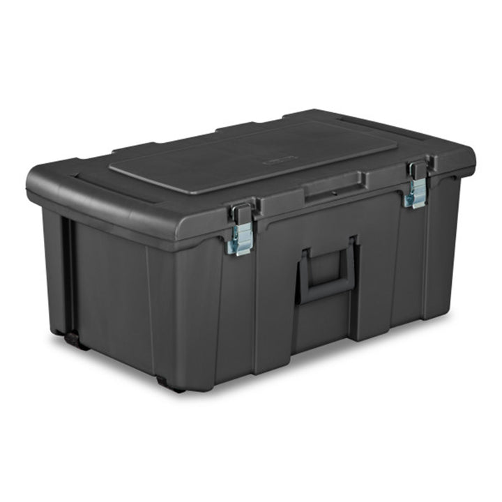 Sterilite Wheeled Footlocker, Plastic Utility Storage Container, Gray, 2 Pack