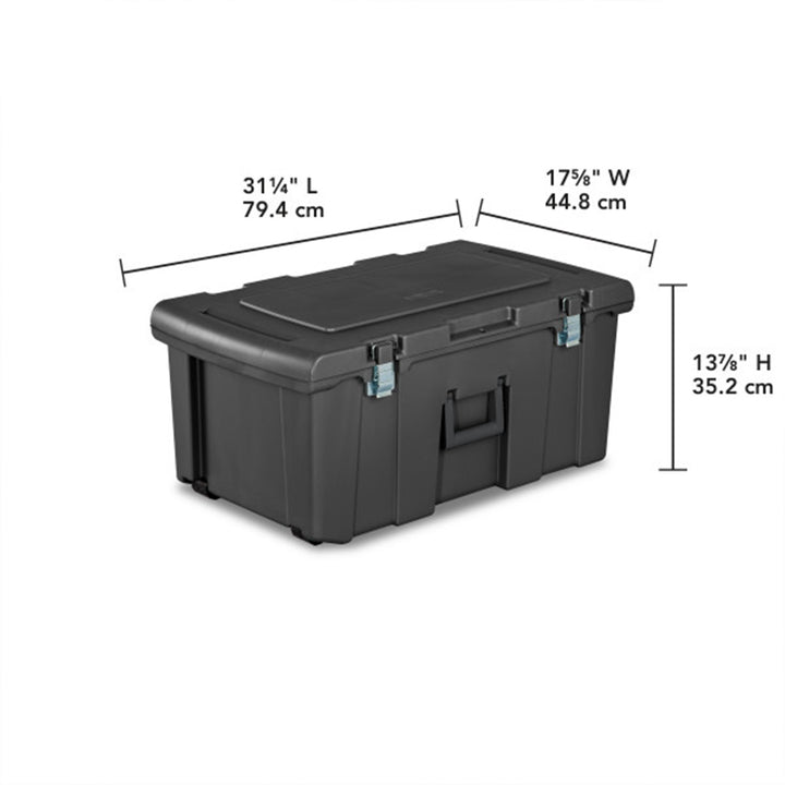 Sterilite Wheeled Footlocker, Plastic Utility Storage Container, Gray, 2 Pack