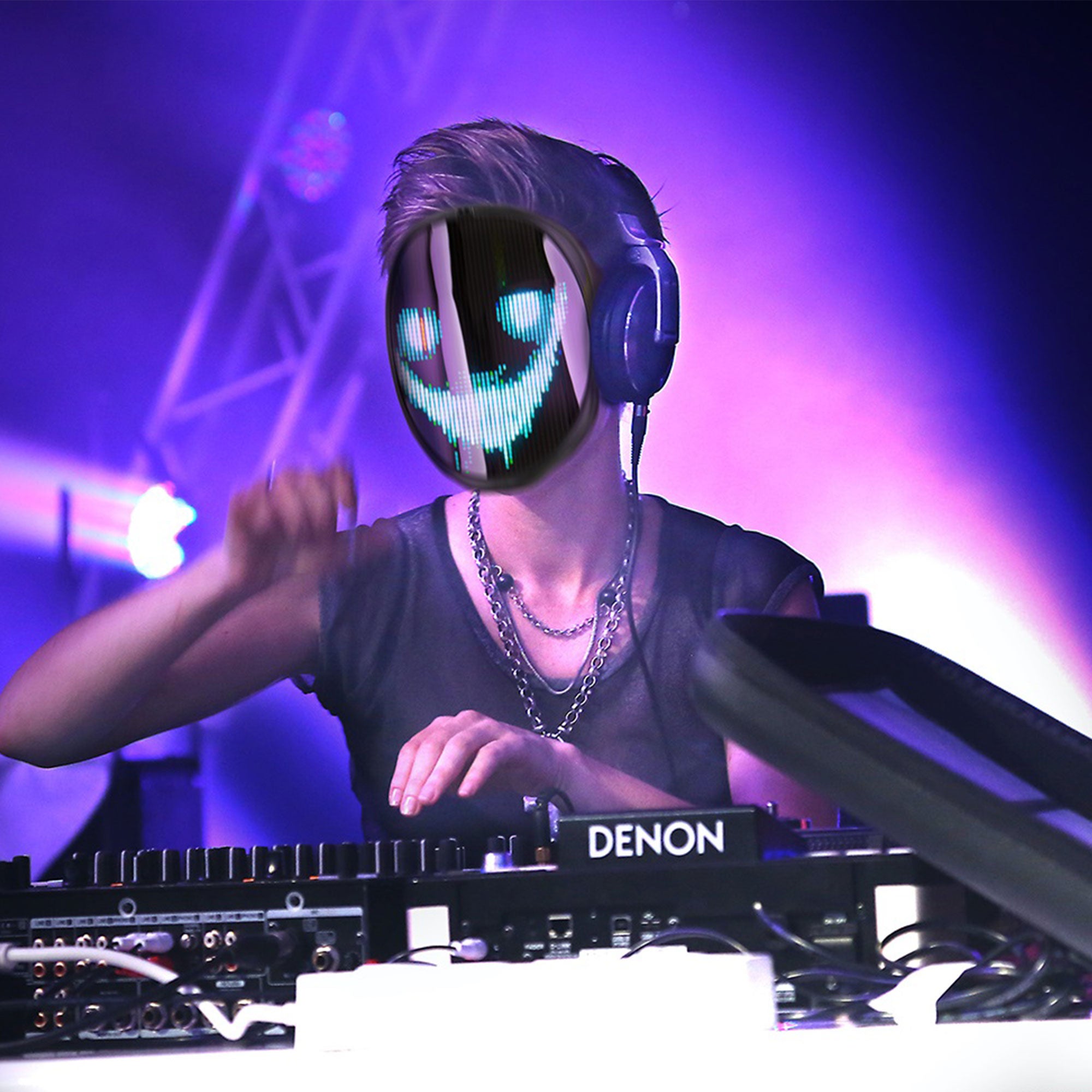 Chemion LED Light Digital Face Changing Mask for Parties and Events, USB Charge