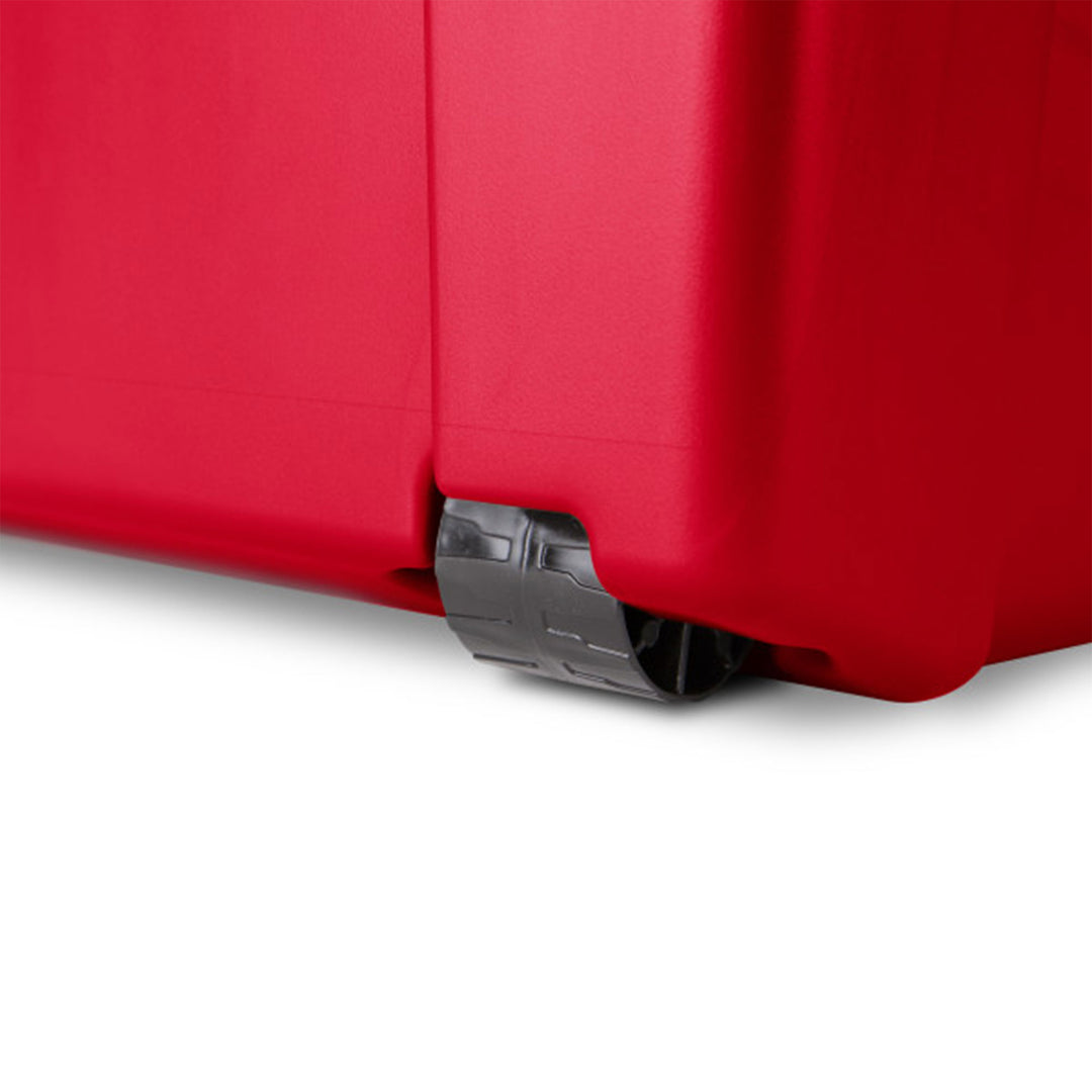 Sterilite Wheeled Footlocker, Plastic Utility Storage Container, Red, 2 Pack